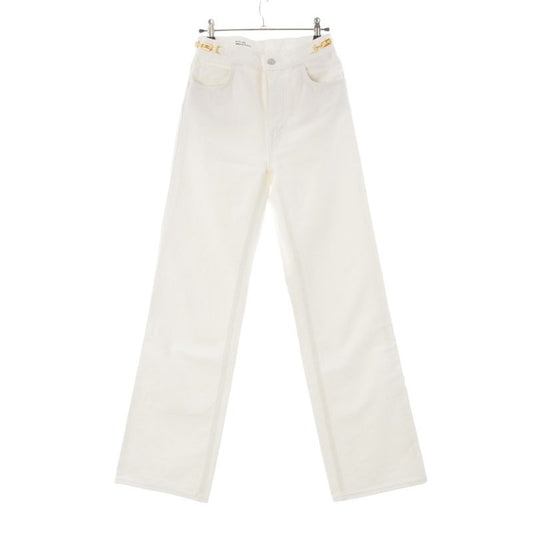 Celine Cotton Triomphe Denim Pants Jeans Bottoms N860 617R 01OQ White 25