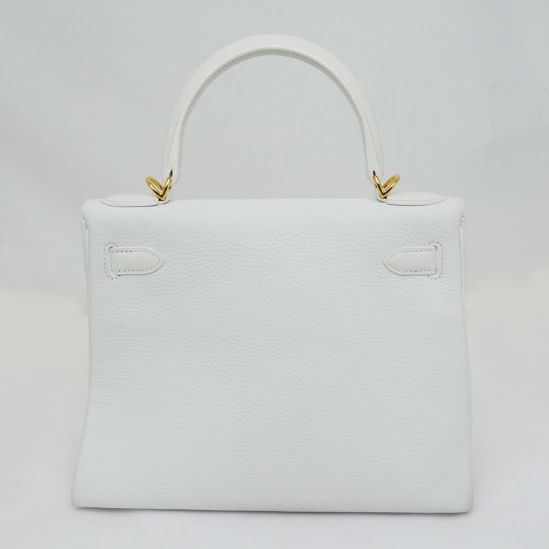 Hermes Kelly 28 Blanc Gold Hardware Y Engraved Taurillon Inner Sewing