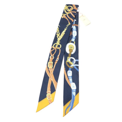 Hermes Twilly Brides De GALA Brides De Gala Silk Marine/beige Dore/gold Scarf