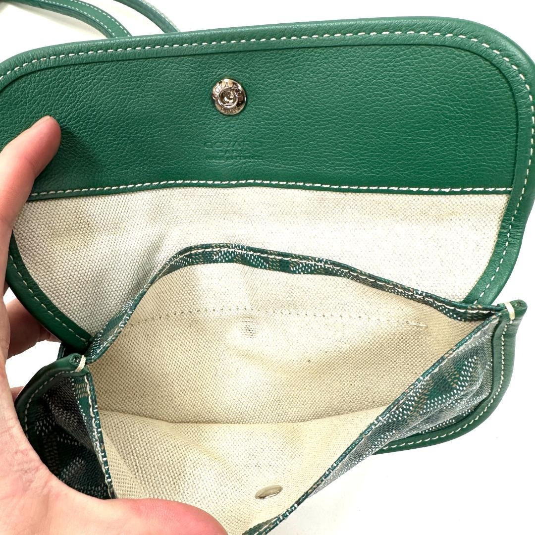 Goyard Saint Louis PM Green Shoulder Tote Bag & Pouch