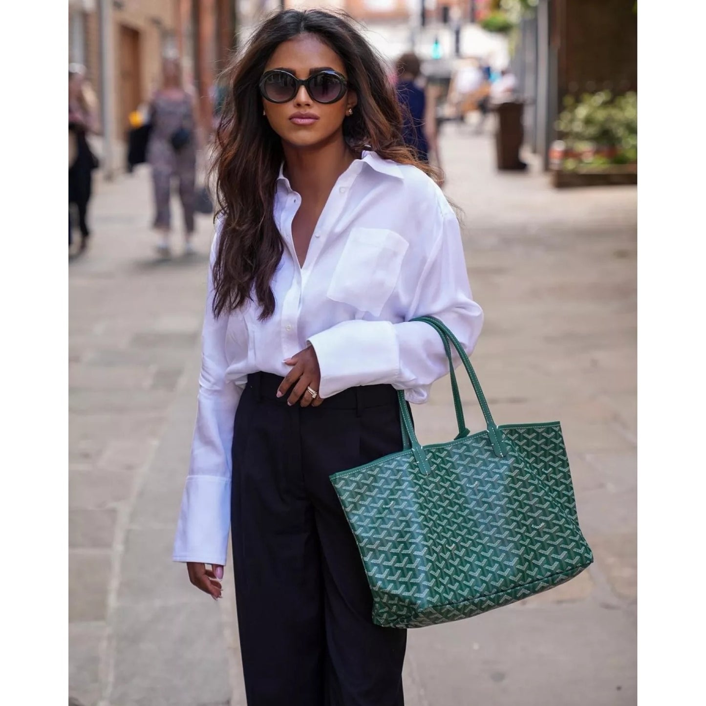 Goyard Saint Louis PM Green Shoulder Tote Bag & Pouch