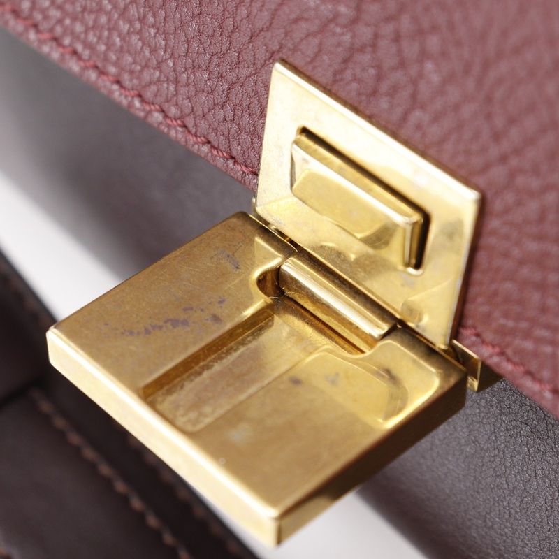 Celine Trapeze 2-way Shoulder Calf And Suede Brown/gray Women's Handbag