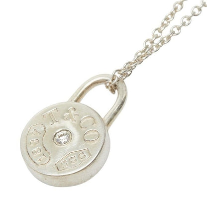 Tiffany & Co Diamond Round Lock Necklace Silver