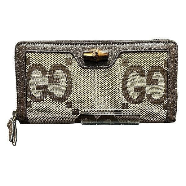 Gucci GG Campus Bamboo Zip Around Wallet