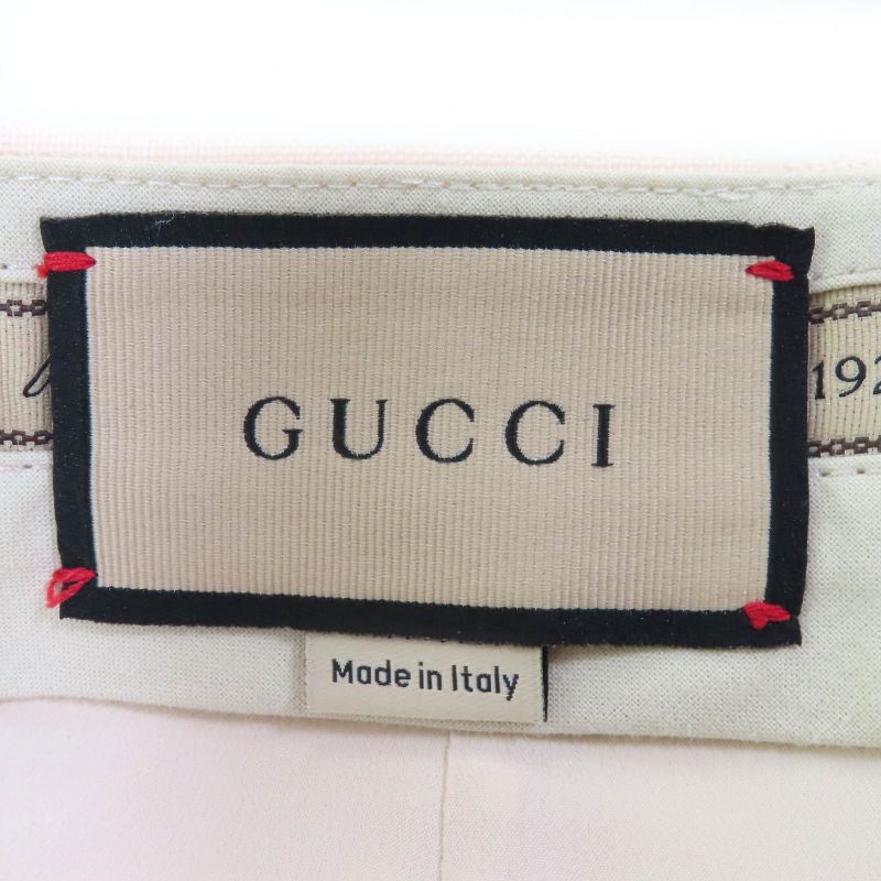 Gucci 22AW 675606 Bermuda Pants Mohair Wool Hem Belt Design Shorts Pink Beige