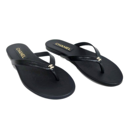 Chanel Sandals CC Mark Black 38 C Shoes Apparel — view 2