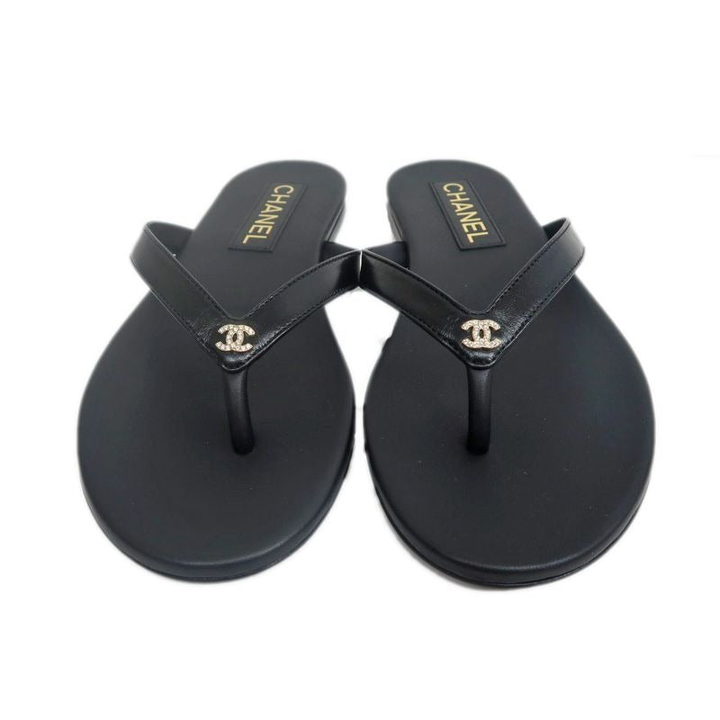 Chanel Sandals CC Mark Black 38 C Shoes Apparel — view 3