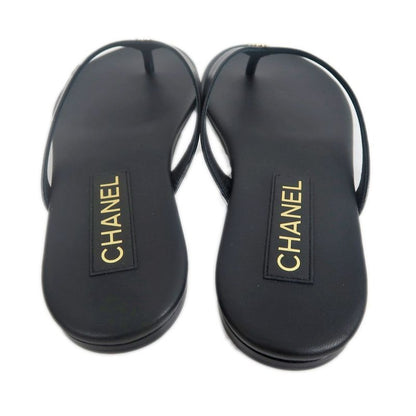 Chanel Sandals CC Mark Black 38 C Shoes Apparel — view 4