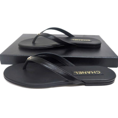 Chanel Sandals CC Mark Black 38 C Shoes Apparel — view 5