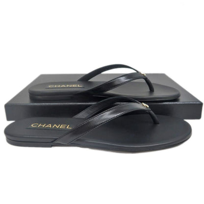 Chanel Sandals CC Mark Black 38 C Shoes Apparel — view 6