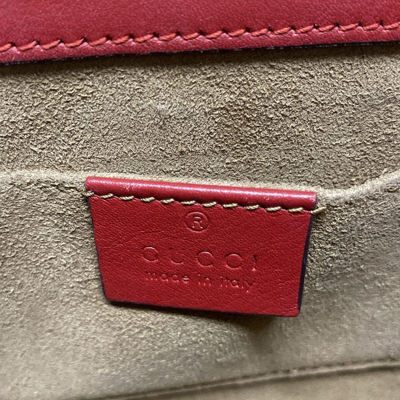 Gucci Shoulder Bag Padlock GG Small 409487 Dark Brown X Red X Multi Chain