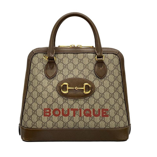 Gucci Handbag Horsebit 1955 Medium Top Handle Bag 620850 Dark Brown Beige And