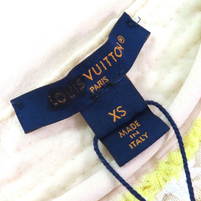 Louis Vuitton 23SS Crinkle Short Sleeve Knit Top Yellowish XS Made In Italy