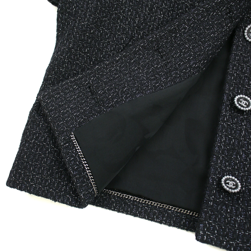 Chanel 24aw Bow Tie Collar Coco Mark Button Tweed Short Jacket P78054v69891