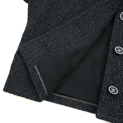 Chanel 24aw Bow Tie Collar Coco Mark Button Tweed Short Jacket P78054v69891