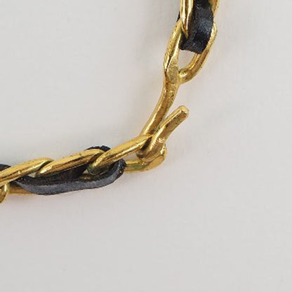 Chanel Coin Ribbon Vintage Choker Gold Plated And Rhinestone Gold 96P Ladies