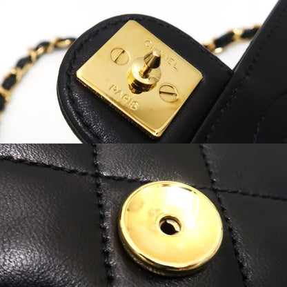 Chanel Chain Shoulder Bag Matelasse Push Lock Black Hardware Officially