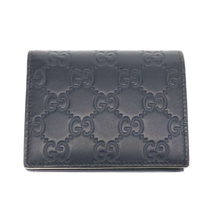 Gucci Striped Leather Compact Wallet 410120 Navy