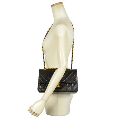 Chanel Matelasse 25 Chain Shoulder Bag Lambskin A01112 Black Gold Hardware Coco