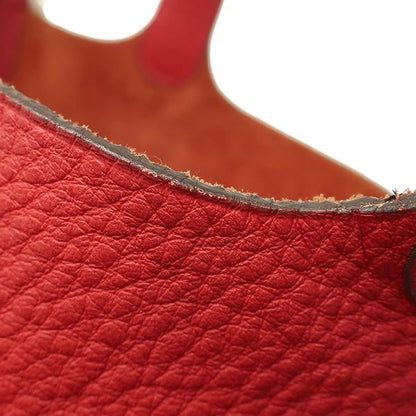 Hermes Handbag Picotin PM Taurillon Clemence Vermilion Silver Hardware Red H