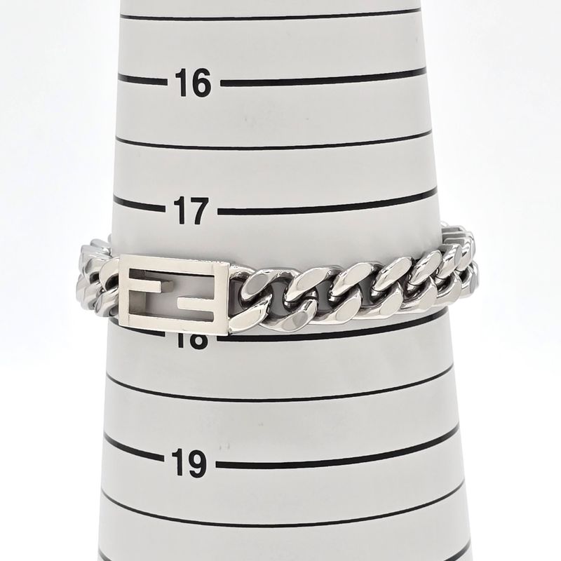 Fendi Baguette Bracelet M 19.5cm (7.68in) Long Silver-colored Palladium-polished