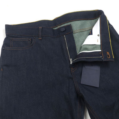  Louis Vuitton 23AW 100% Cotton Leather Straight Denim Pants With Patch And