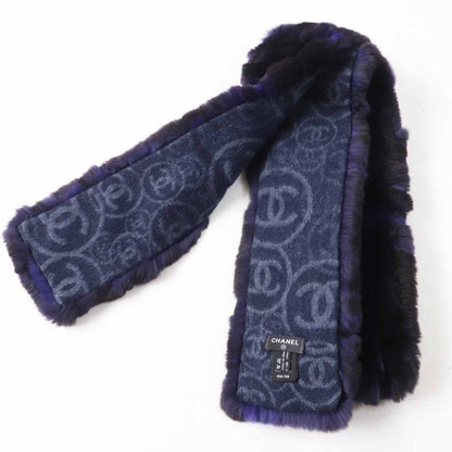 CHANEL 17B Orillag 100% Cashmere-lined Scarf With All-over Coco Mark On The