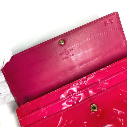 Louis Vuitton Long Wallet Portefeuille Sarah M93633 Monogram Vernis Canvas Rose
