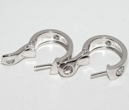 Cartier Earrings 18K White Gold Diamond 6P Love Earrings
