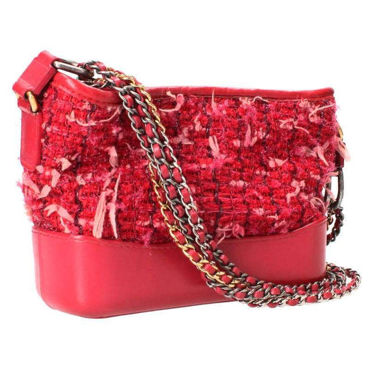 Chanel Gabrielle De Chanel Small Hobo Tweed Calfskin Chain Shoulder Bag Women