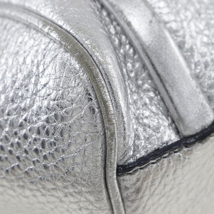 Celine Logo Plate Calf Silver Ladies Handbag