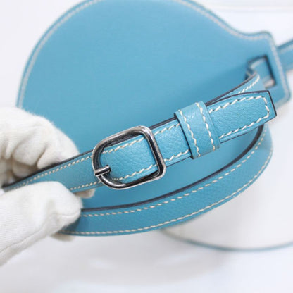 Hermes Firming PM Vaux Epson Blue And White Handbag Silver