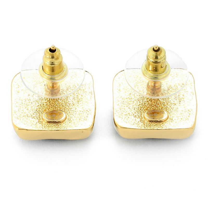 Chanel Earrings Square Earrings Gold/black