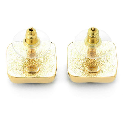 Chanel Earrings Square Earrings Gold/black