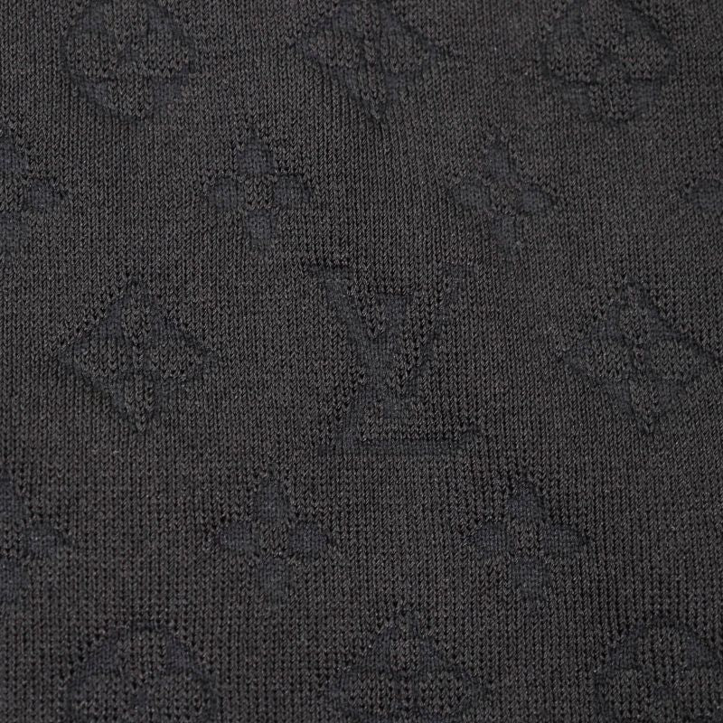 Louis Vuitton 23SS Silk Blend Monogram Embossed Knee Length Tight Skirt Black M