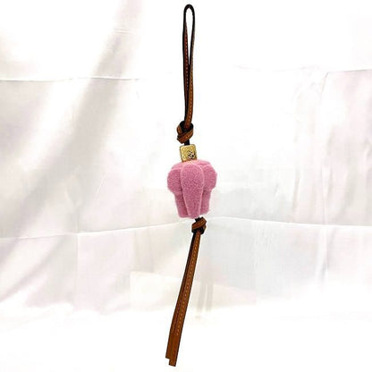 Loewe Elephant Bag Charm Pink Brown Anagram