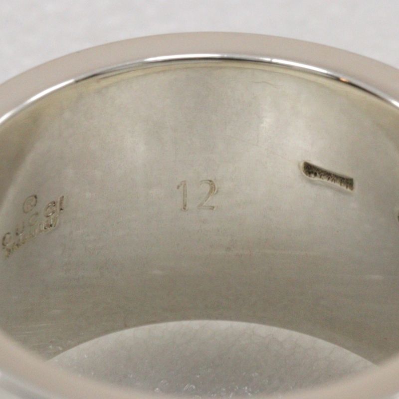 Gucci Branded G Wide Ring Silver 925 Size 12 Ladies 10.8g Ring