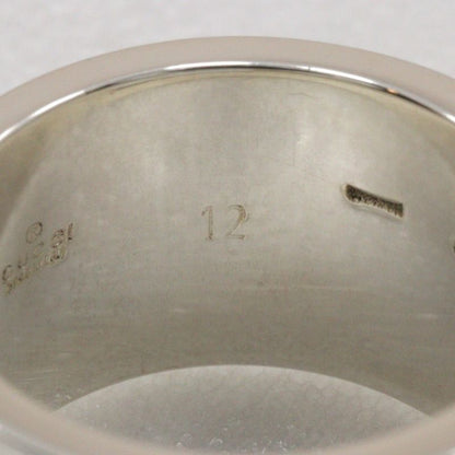 Gucci Branded G Wide Ring Silver 925 Size 12 Ladies 10.8g Ring