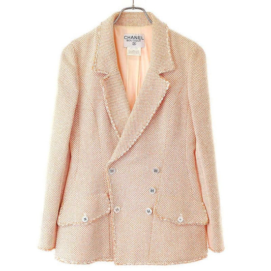 Chanel 1997 Vintage Double Breasted Tweed Jacket and Skirt Set P07962v05404
