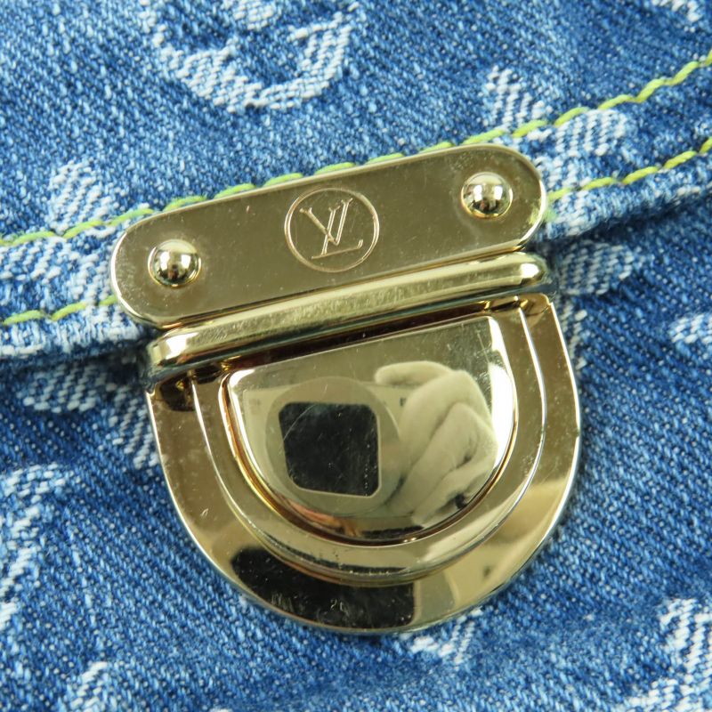 Louis Vuitton M95049 Monogram Denim Baggy PM Monogram Denim Handbag Blue With