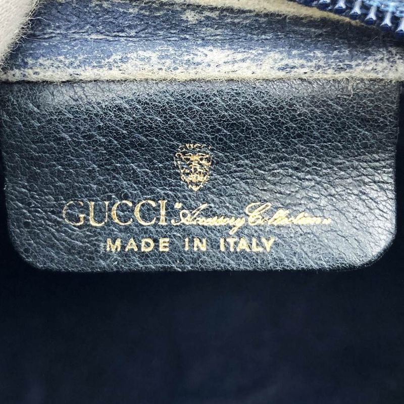 Gucci 27 004 998 Clutch Bag Second Bag Pouch GG Supreme Vintage Old Gucci Navy