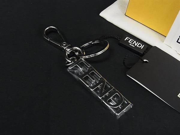 Fendi Key Holder Key Ring Bag Charm Women's Men's Silver Fr1691