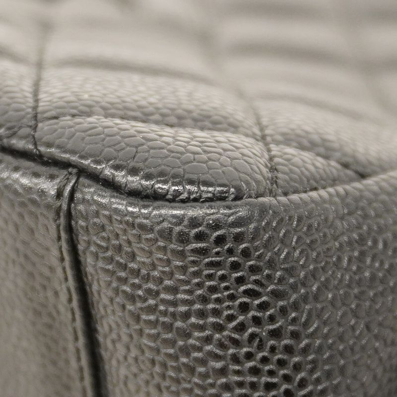 Chanel Handbag Matelasse Chain Caviar Skin Black Gold Hardware Women