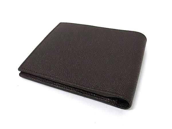 Bvlgari Leather Bifold Wallet Billfold Card Holder Men's Women's Brown Fu2217