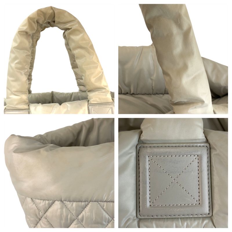 Chanel Coco Coon Gray Silver Hardware Nylon Tote Bag Shoulder Bag Women 505120