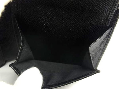 Bvlgari Leather Bifold Wallet Coin Purse Billfold Card Holder Men's Black