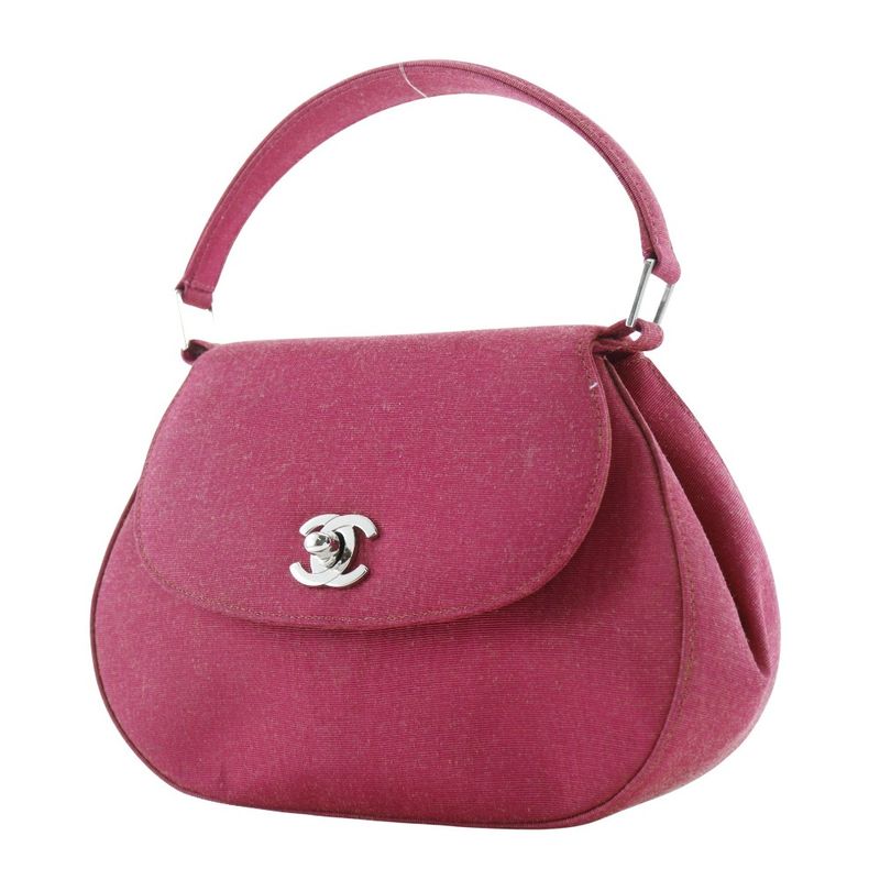 Chanel Mini Coco Handle Party Bag Cotton Pink Ladies Handbag