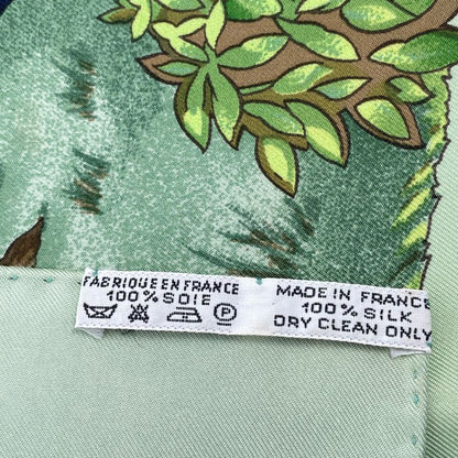 Hermes Carre 90 Sichuan Silk Scarf Green