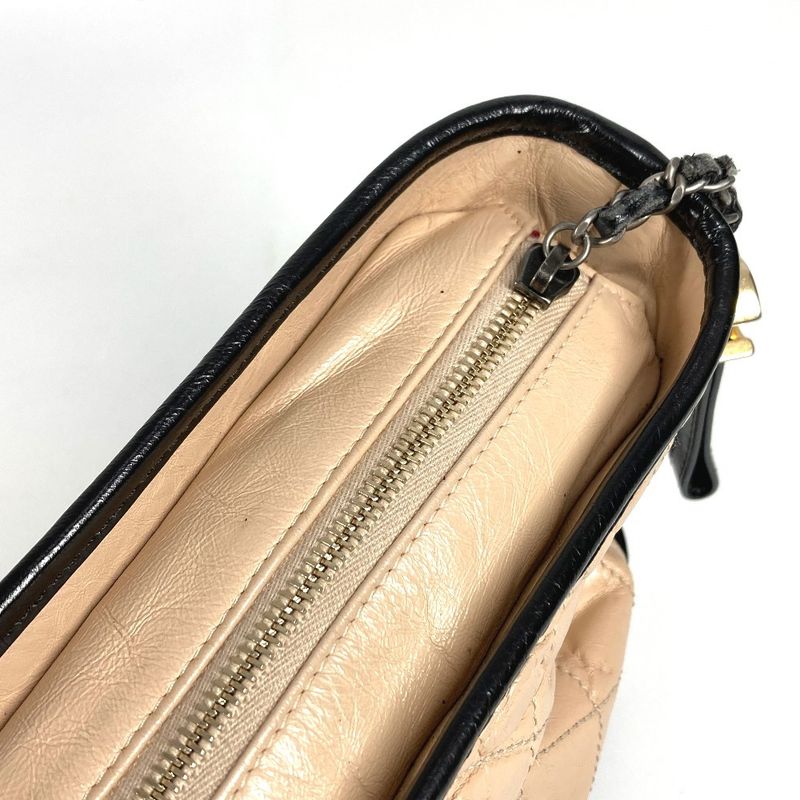 Chanel Shoulder Bag Gabrielle Matelasse Quilted A93824 Leather Beige