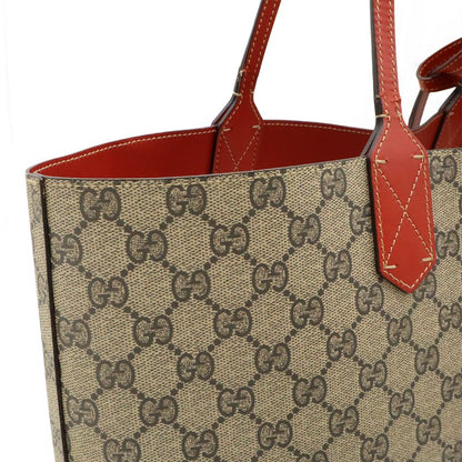 Gucci GG Supreme Reversible Tote Bag Shoulder Tote Semi Shoulder PVC Leather
